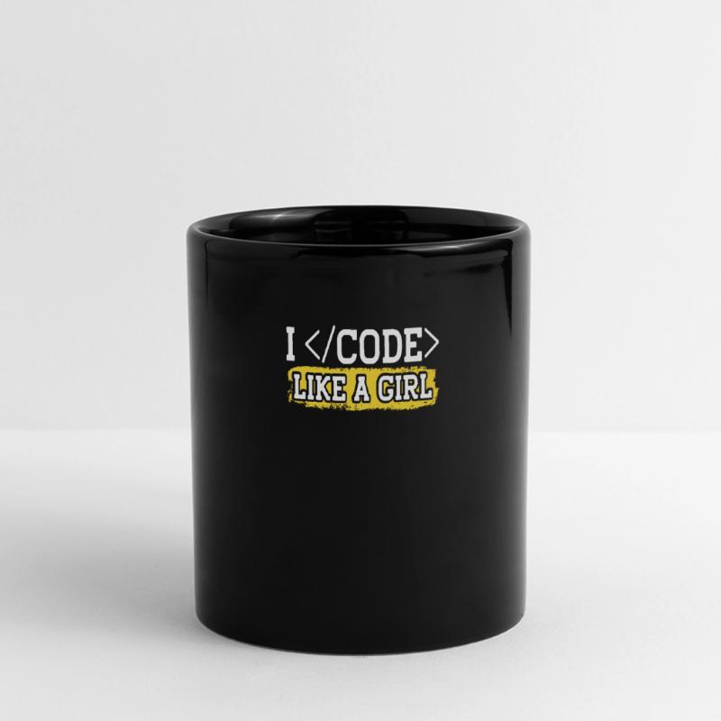 Programmieren Coder Programmierer Girl Panorama-Tasse farbig