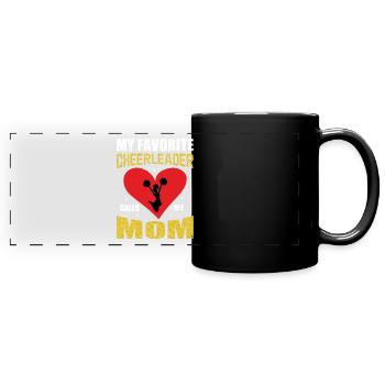Cheerleading Mama Cheerleading Mutter Cheerleader - Panorama-Tasse farbig - Schwarz - Vorne