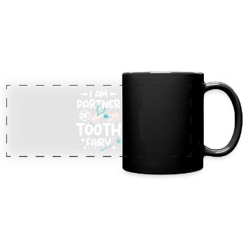 Je suis partenaire de la fée des dents - Mug panoramique uni - noir - Devant