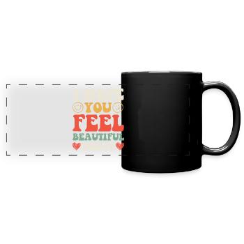 Pensées positives, vie positive - Mug panoramique uni - noir - Devant