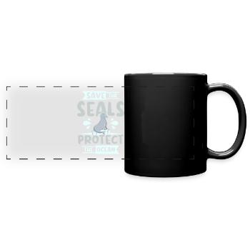 Save te les phoques protègent l’océan - Mug panoramique uni - noir - Devant