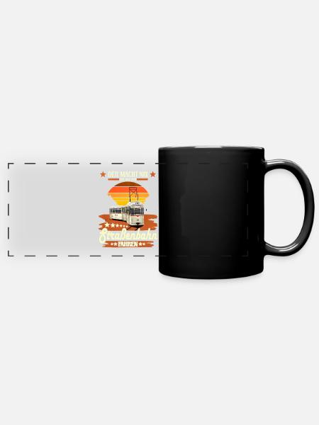 Straßenbahn Gothawagen Design Tram Geschenk - Panorama-Tasse farbig - Schwarz