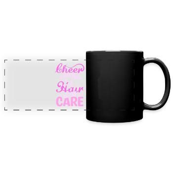 Cheer jumping hair don't care - Panorama-Tasse farbig - Schwarz - Vorne