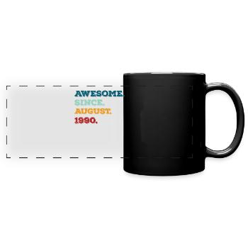 August 1990 - Birthday in August - Full Colour Panoramic Mug - black - Front