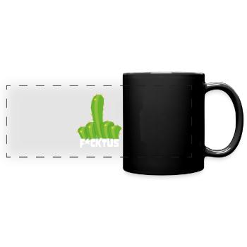 Ironic Succulent Sarcastic Funny Fucktus Cactus - Panorama-Tasse farbig - Schwarz - Vorne