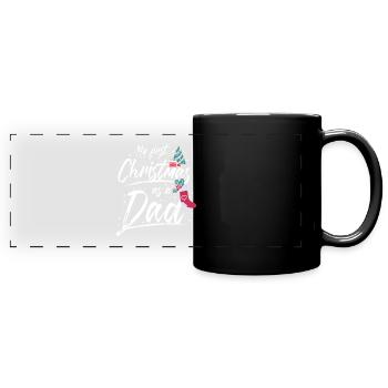 Premier Noël en tant que papa - Mug panoramique uni - noir - Devant