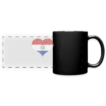Paraguay Heart Flag Flag Latin America Travel - Full Colour Panoramic Mug - black - Front