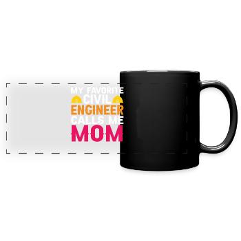 Bauingenieur Brückenbau Statik Sohn Mama Ingenieur - Panorama-Tasse farbig - Schwarz - Vorne
