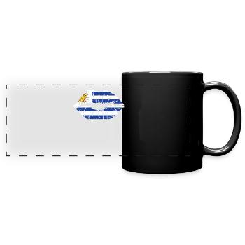 Uruguay Flag Heart Latin America Travel Holidays - Full Colour Panoramic Mug - black - Front