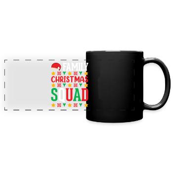 Noël en famille - Mug panoramique uni - noir - Devant