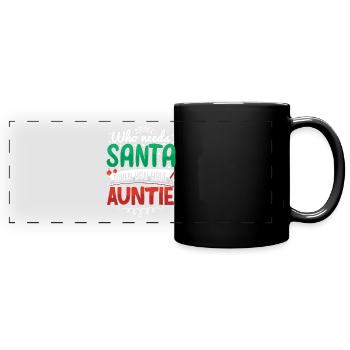 Noël Tante Descendance Famille - Mug panoramique uni - noir - Devant