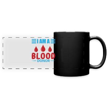 Blood donation Blood donations Blood donors - Full Colour Panoramic Mug - black - Front
