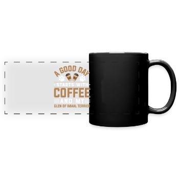 Irish Glen of Imaal Terrier Coffee Drinking Dog - Mug panoramique uni - noir - Devant