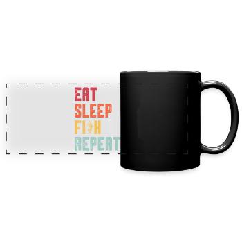 Angeln Fischer Angler Köder Geschenk - Panorama-Tasse farbig - Schwarz - Vorne