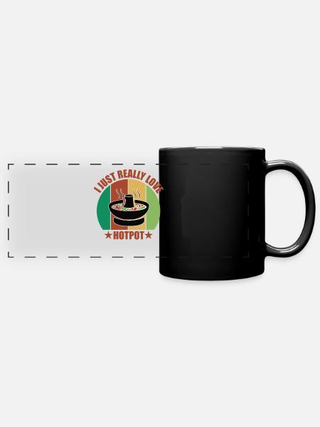 Chinesisches Fondue Feuertopf Hotpot - Panorama-Tasse farbig - Schwarz