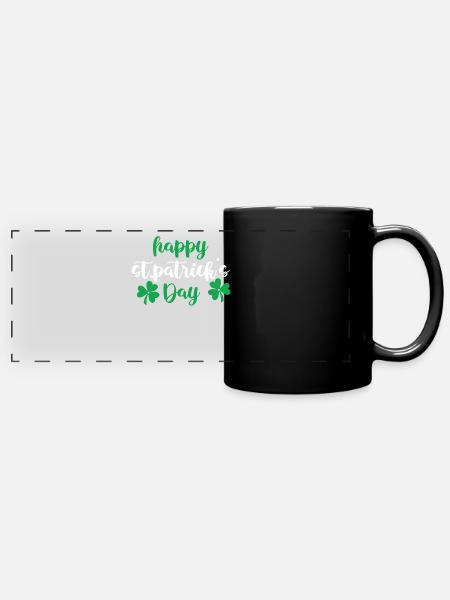 St. Patricks Day - Panorama-Tasse farbig - Schwarz