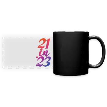 Cadeau 21e anniversaire 21 ans Hommes & Femmes - Mug panoramique uni - noir - Devant