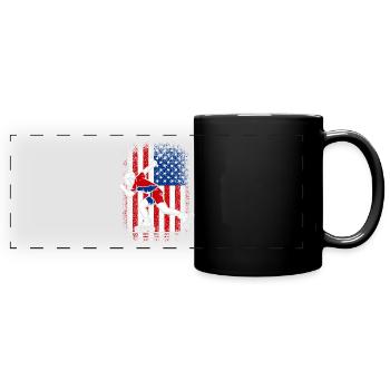 Patin à roues alignées drapeau américain - Mug panoramique uni - noir - Devant