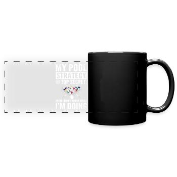 Top secret pool strategy - Panorama-Tasse farbig - Schwarz - Vorne