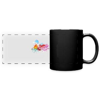 Colerfull Splash Art Farm animaux Canard - Mug panoramique uni - noir - Devant