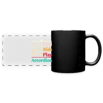 Children Cool kids play accordion - Full Colour Panoramic Mug - black - Front
