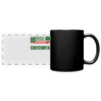 Tchétchénie - Mug panoramique uni - noir - Devant