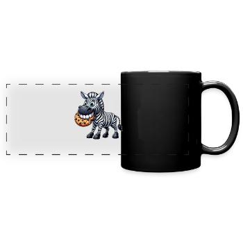 Zebra Biscuit Cartoon Cute Teeth - Full Colour Panoramic Mug - black - Front