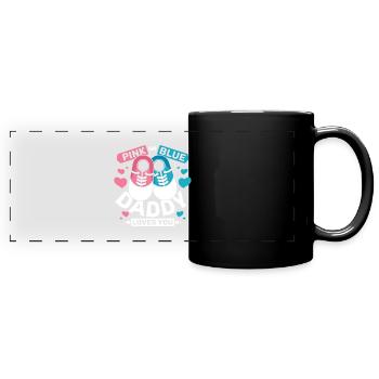Pink or blue daddy loves you - Panorama-Tasse farbig - Schwarz - Vorne