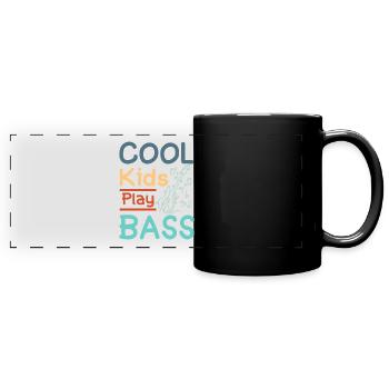 Children Cool kids play bass - Full Colour Panoramic Mug - black - Front