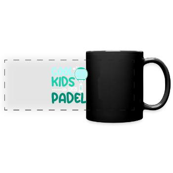 Children Cool kids play Padel - Full Colour Panoramic Mug - black - Front