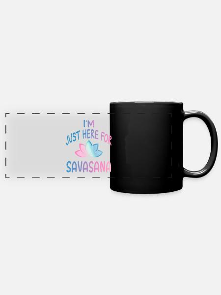 Yoga savasana - Full Colour Panoramic Mug - black