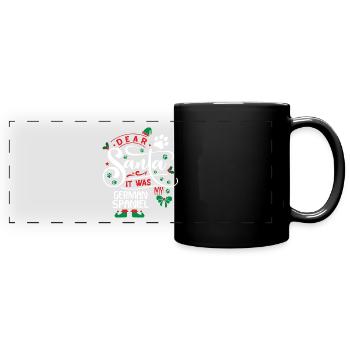 Weihnachten Santa Hunderasse Deutscher Spaniel - Panorama-Tasse farbig - Schwarz - Vorne