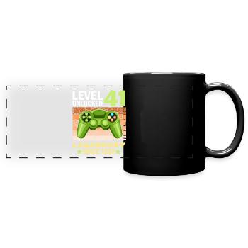 41. Geburtstag Gamer zocken Geburtstjahr 1982 - Panorama-Tasse farbig - Schwarz - Vorne