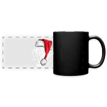 Santa Langhaardackel Weihnachten Hunde Wilsigns - Panorama-Tasse farbig - Schwarz - Vorne