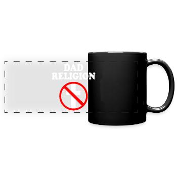 dad religion - Panorama-Tasse farbig - Schwarz - Vorne