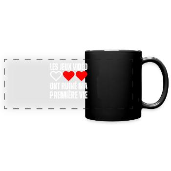 Les Jeux Vidéos Ont Ruiné Ma Vie Gamer Geek Gaming - Mug panoramique uni - noir - Devant