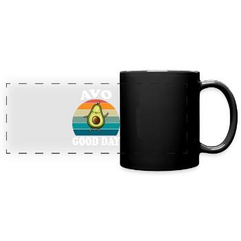 Avo Good Day Avocado - Full Colour Panoramic Mug - black - Front