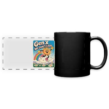 Gen X We Dont Care - Full Colour Panoramic Mug - black - Front