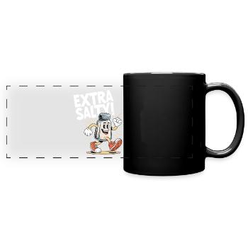 Funny Extra Salty - Full Colour Panoramic Mug - black - Front