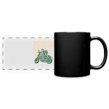 AVENTURE MOTOS - Motard SHIRT SCENE - Mug panoramique uni - noir - Devant
