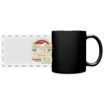 90 years old Aged to Perfection born in May 1934 - Full Colour Panoramic Mug - black - Front