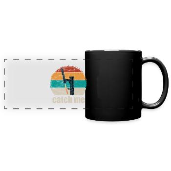 catch me - Raumfahrt - Rakete - Greifarme - Panorama-Tasse farbig - Schwarz - Vorne
