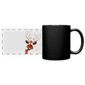 renne de noël rudolph - renne de noël - Mug panoramique uni - noir - Devant