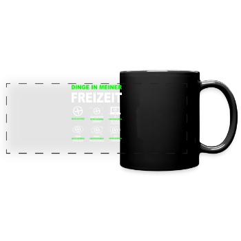 Geocaching GPS Cache Geocacher Koordinaten Natur - Panorama-Tasse farbig - Schwarz - Vorne