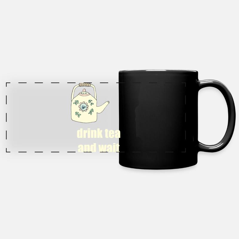 drink tea teapot - Full Colour Panoramic Mug - black