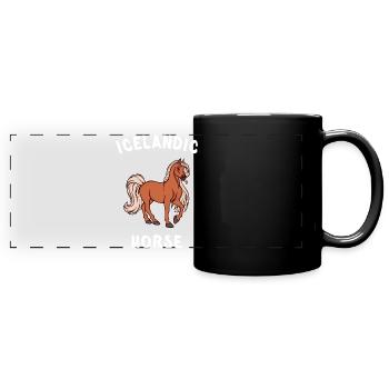Pferde Spruch Islandpferde Pferdeliebe Stute - Panorama-Tasse farbig - Schwarz - Vorne