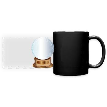 leere nostalgische Schneekugel zum Beschriften - Panorama-Tasse farbig - Schwarz - Vorne