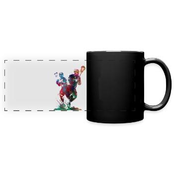 L’art sportif de la crosse #lacrosse #sport - Mug panoramique uni - noir - Devant