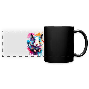 Hamsters Colorful - European Hamster, Golden Hamster, Rodent - Full Colour Panoramic Mug - black - Front