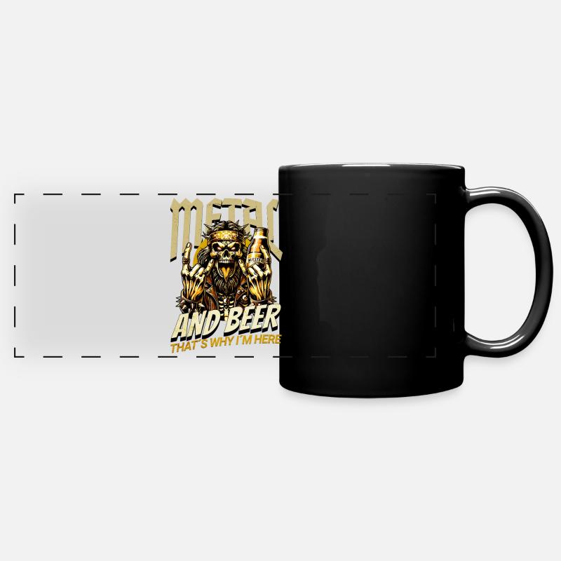 HEAVY METAL AND BEER THAT ́S WHY I ́M HERE - Full Colour Panoramic Mug - black